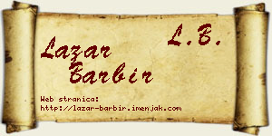 Lazar Barbir vizit kartica